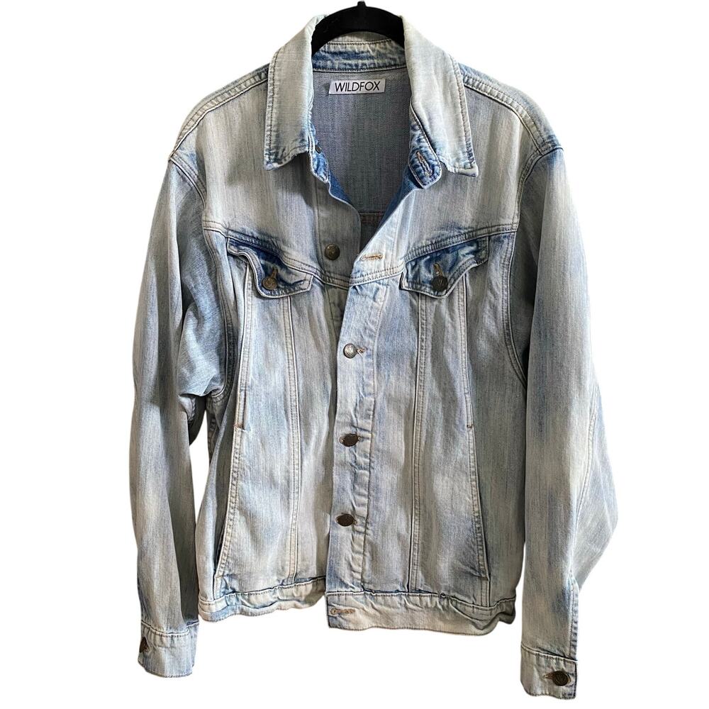 Wildfox Faded Denim Jacket Size Small